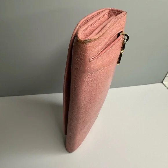 Miu Miu Pink Madras Leather Long Wallet - Picture 13 of 13